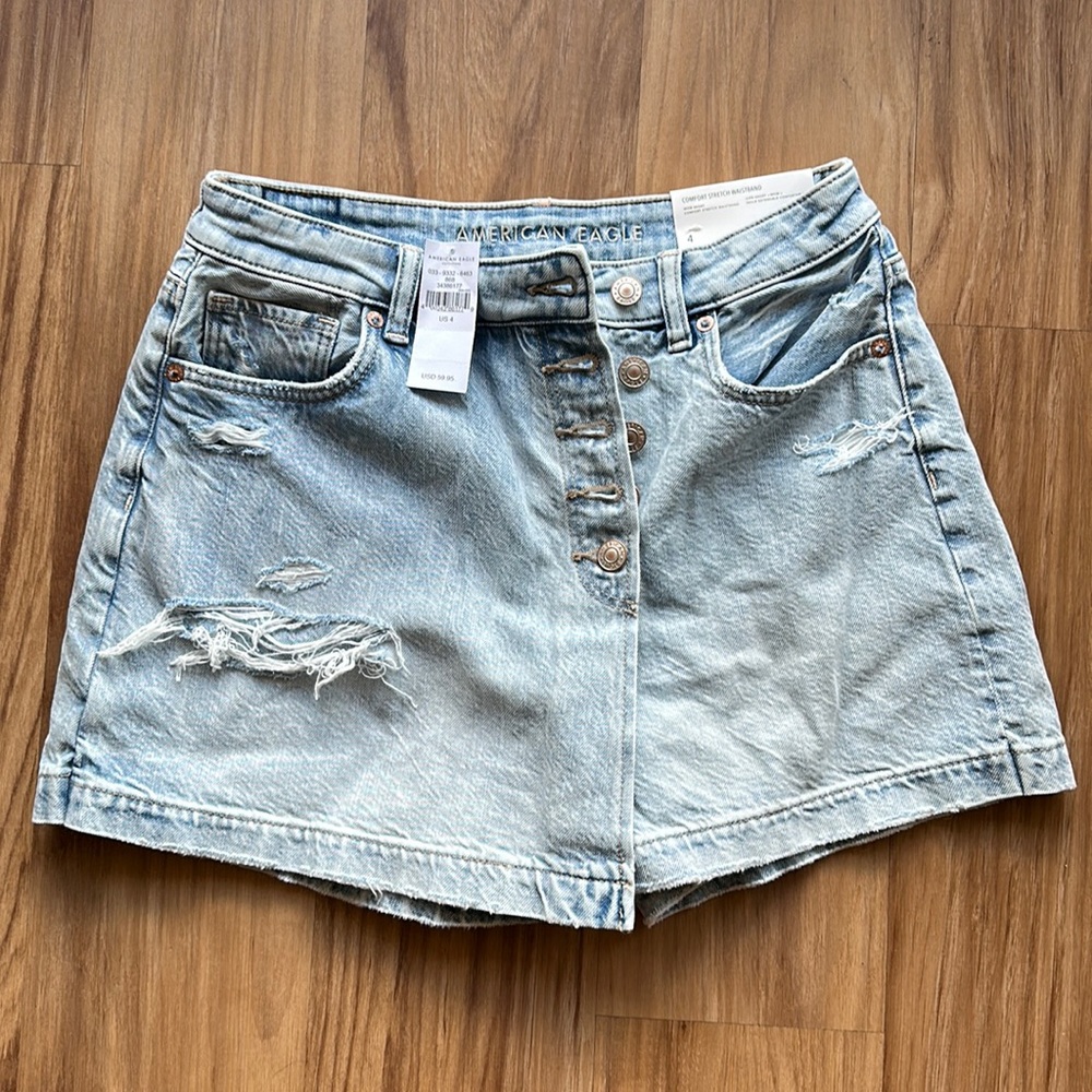 NEW American Eagle Distressed Mom Skort, Size 4